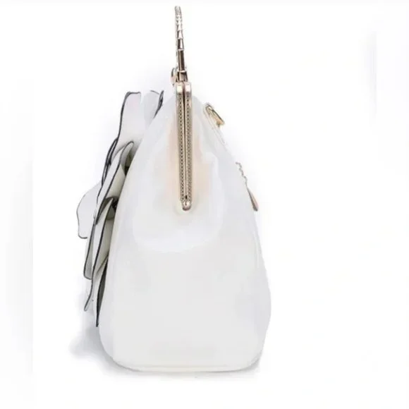 NWT WHITE Cre8tive Concepts Boutique Flower Handbag - Picture 5 of 5
